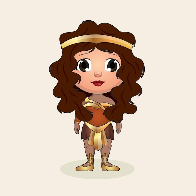 Vector de personaje de dibujos animados lindo super chica