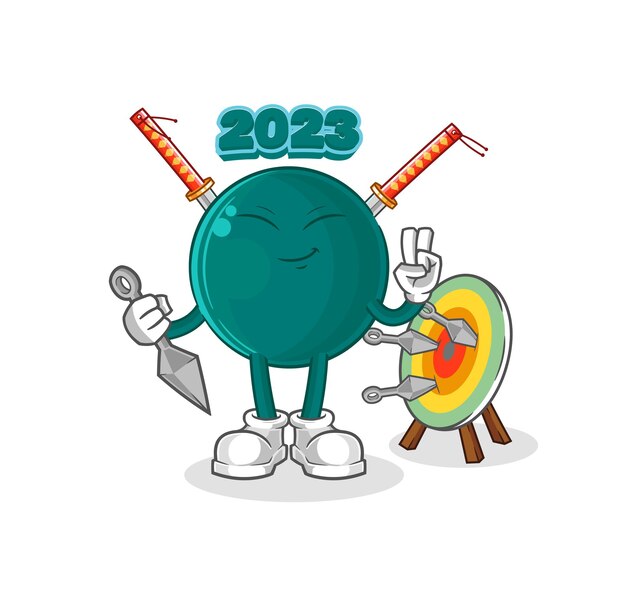 vector de personaje de dibujos animados ninja 2023