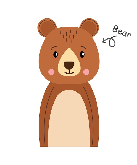 Vector de personaje de dibujos animados de oso