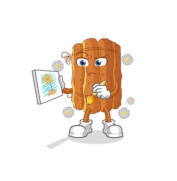 Vector de personaje de dibujos animados de pintor tradicional de canela