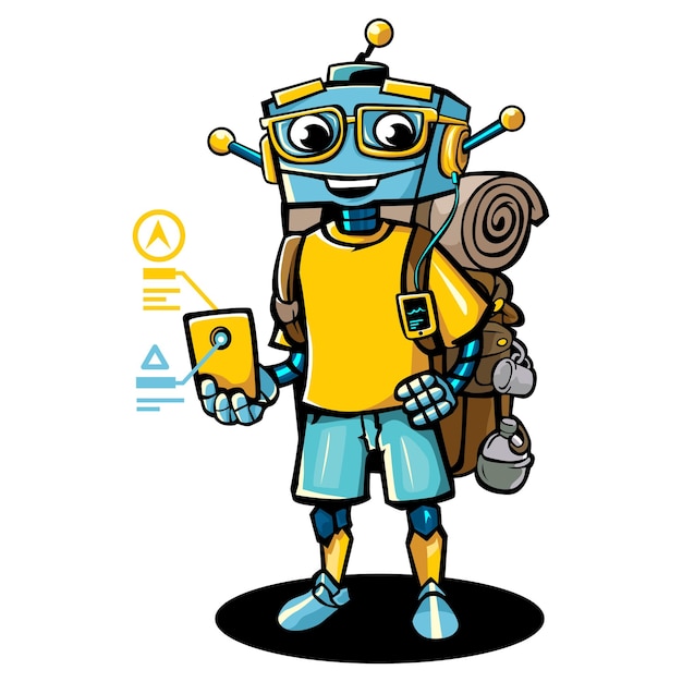 Vector vector de personaje de dibujos animados de robot para