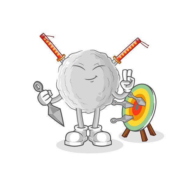 Vector de personaje de dibujos animados de rock ninja