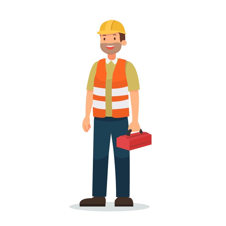 Vector vector de personaje de dibujos animados de técnico