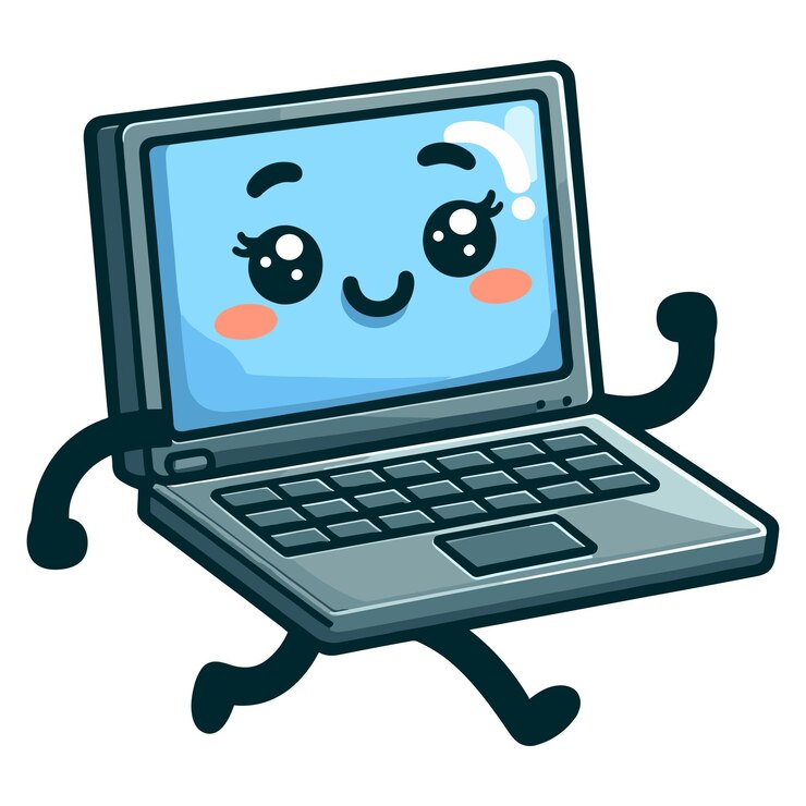 Vector vector de personajes de dibujos animados para portátiles