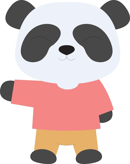 El vector de personajes de Happy Funny Animal Panda