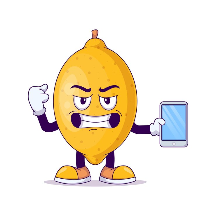 Vector de personajes de las mascotas de dibujos animados de limón