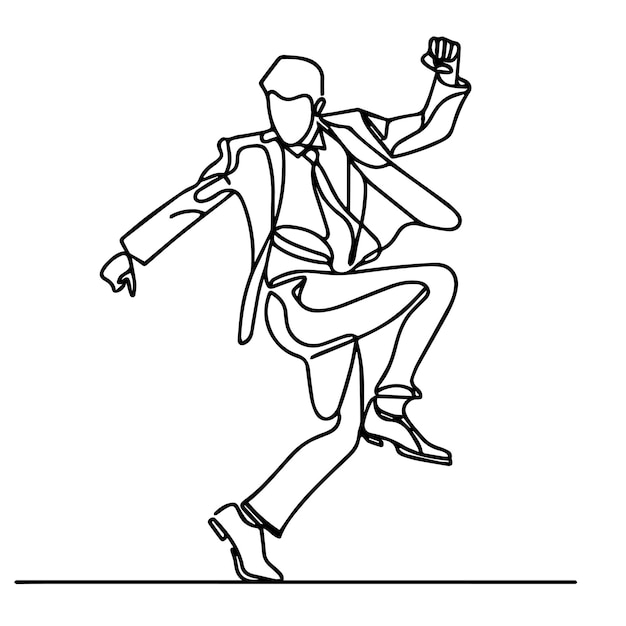 vector de personas bailando en un estilo de línea continua