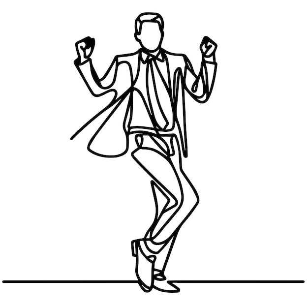 vector de personas bailando en un estilo de línea continua