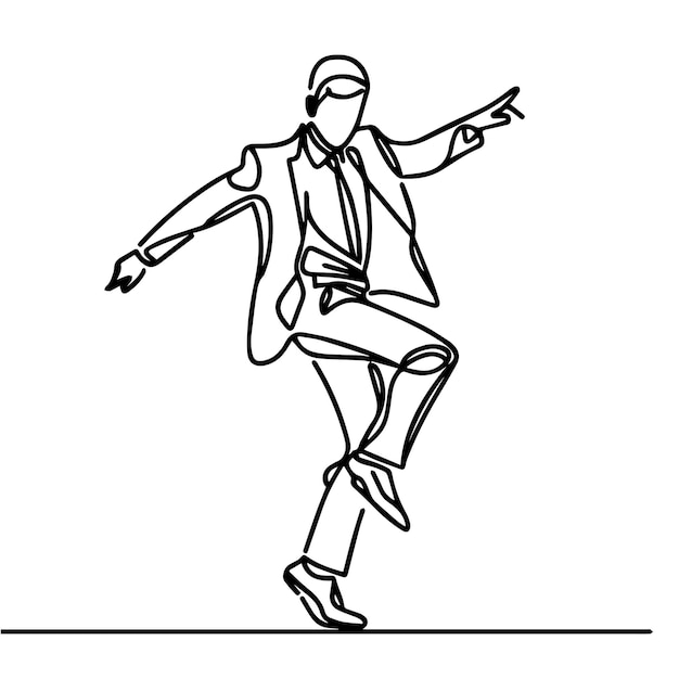 vector de personas bailando en un estilo de línea continua