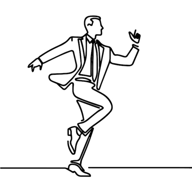 vector de personas bailando en un estilo de línea continua