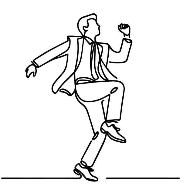 vector de personas bailando en un estilo de línea continua