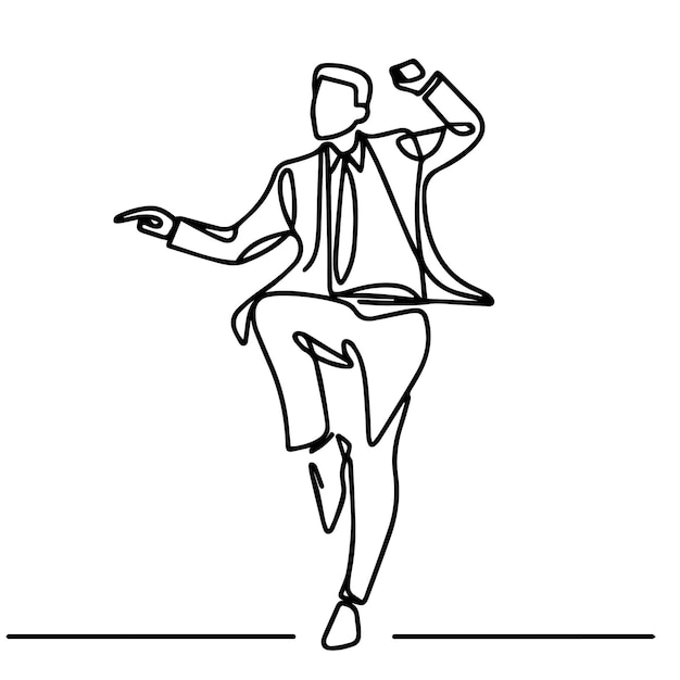 vector de personas bailando en un estilo de línea continua