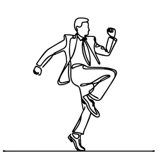vector de personas bailando en un estilo de línea continua
