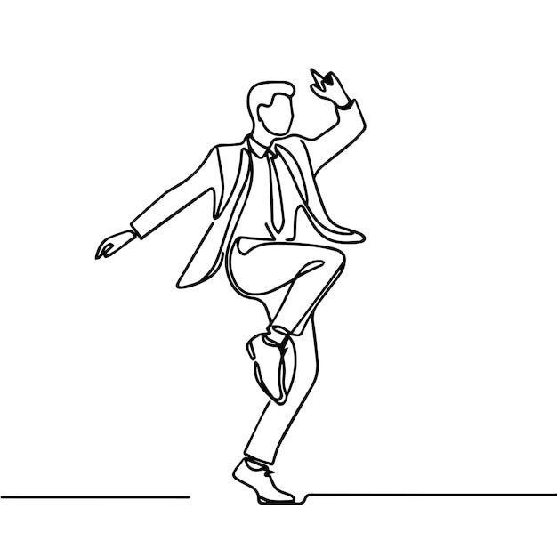 vector de personas bailando en un estilo de línea continua