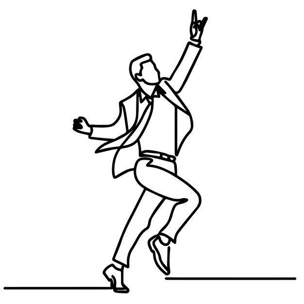 vector de personas bailando en un estilo de línea continua