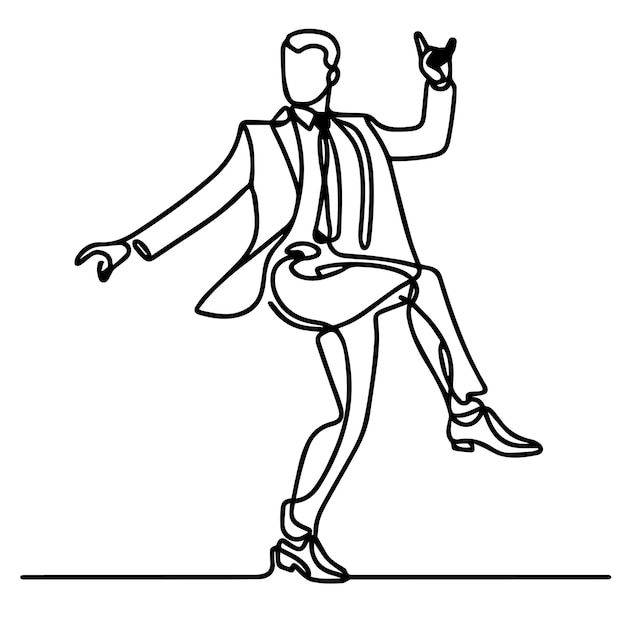 vector de personas bailando en un estilo de línea continua