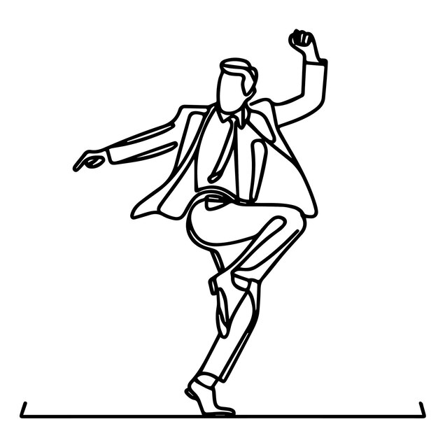 vector de personas bailando en un estilo de línea continua