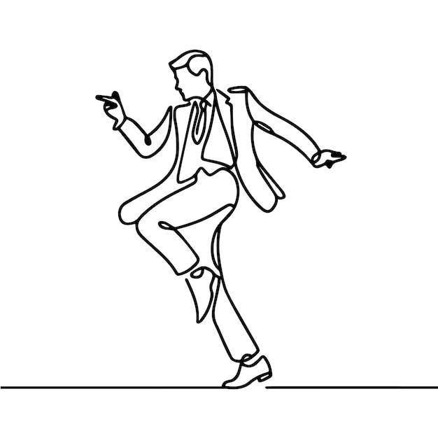 vector de personas bailando en un estilo de línea continua