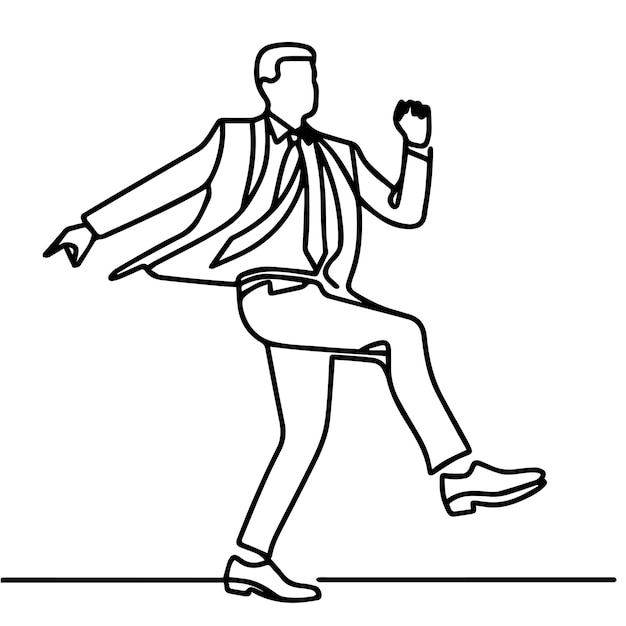 vector de personas bailando en un estilo de línea continua