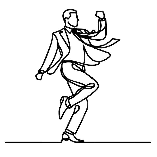 vector de personas bailando en un estilo de línea continua