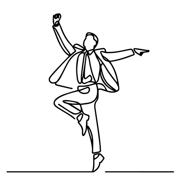 vector de personas bailando en un estilo de línea continua