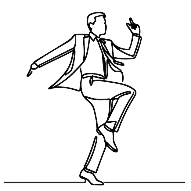 vector de personas bailando en un estilo de línea continua