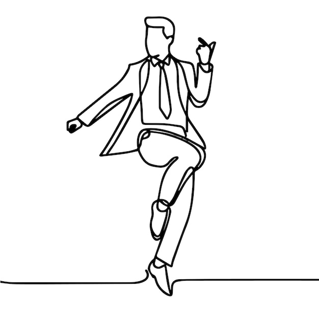 vector de personas bailando en un estilo de línea continua