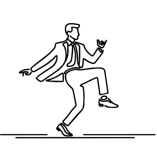 vector de personas bailando en un estilo de línea continua