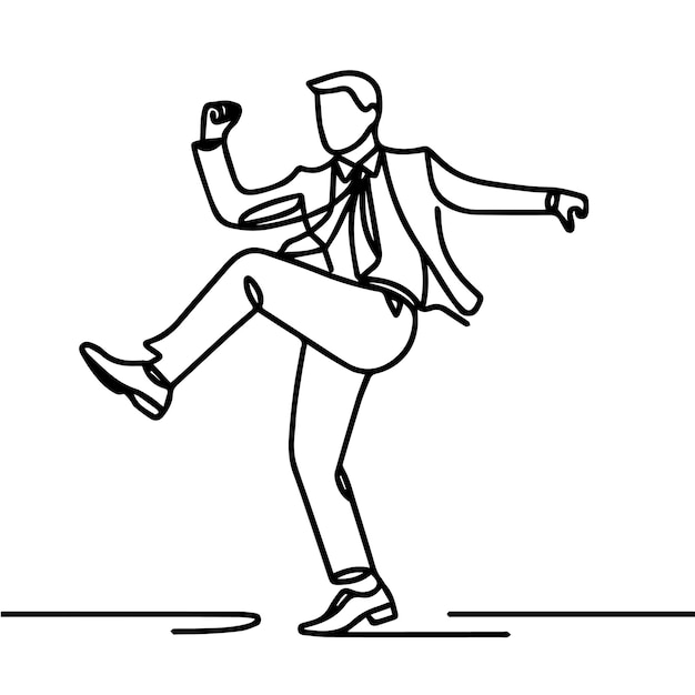 vector de personas bailando en un estilo de línea continua