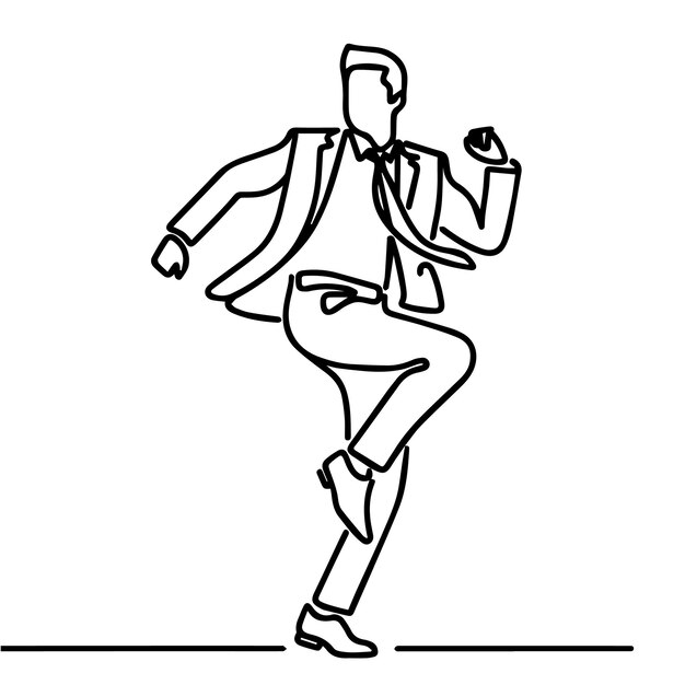 vector de personas bailando en un estilo de línea continua