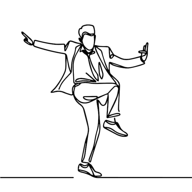 vector de personas bailando en un estilo de línea continua