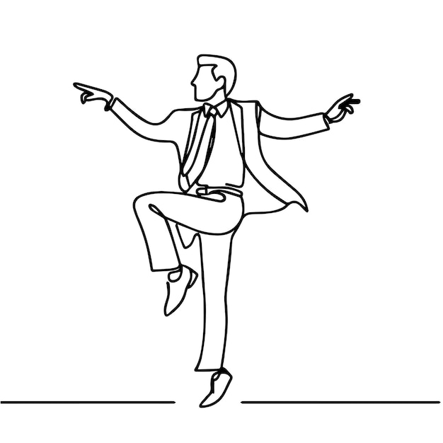 vector de personas bailando en un estilo de línea continua