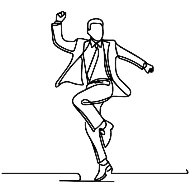 vector de personas bailando en un estilo de línea continua