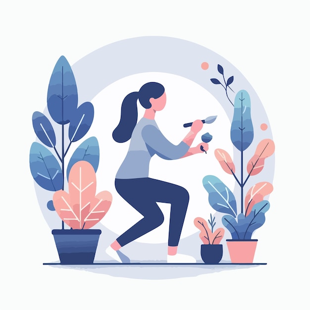 Vector de personas que realizan actividades en estilo de diseño plano