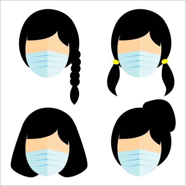 Vector personas usan máscara médica pandemia covid19