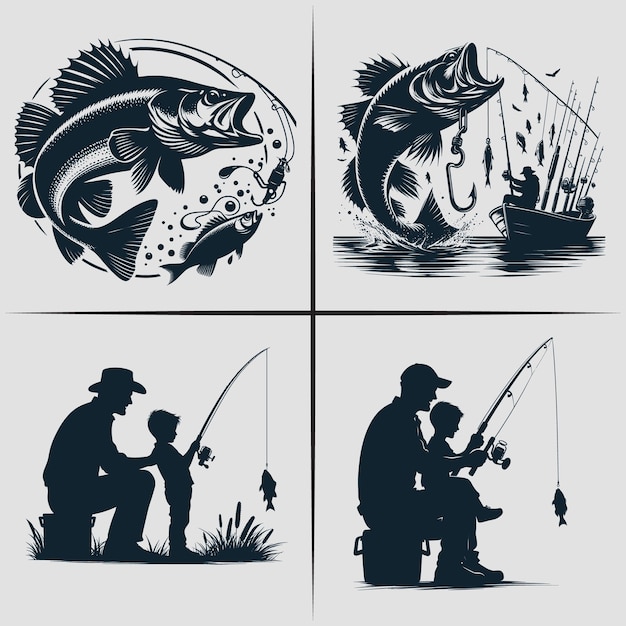 Vector de pesca Archivo en paquete