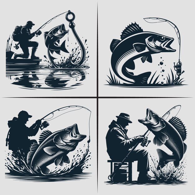 Vector de pesca Archivo en paquete