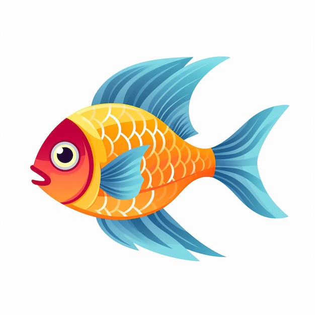 Vector de pescado pez payaso colores verde cobra guppy amarillo guppy blanco pez cabeza de serpiente vector