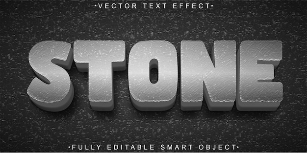 Vector de piedra Efecto de texto de objeto inteligente totalmente editable