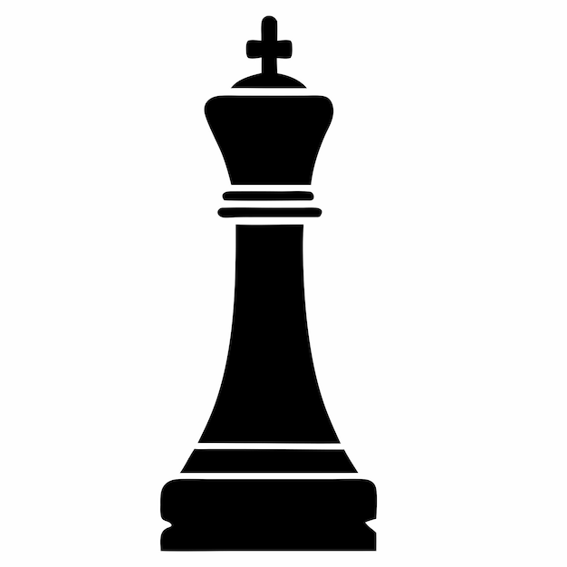 Vector de pieza de ajedrez de rey silueta de color negro
