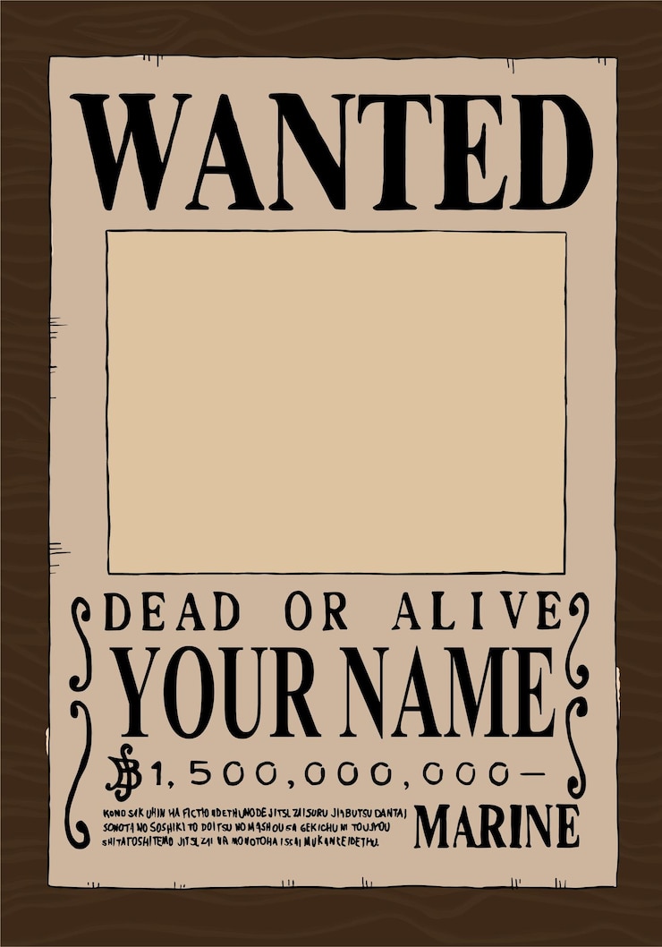 Vector vector una pieza anime quería cartel dibujado a mano ilustración