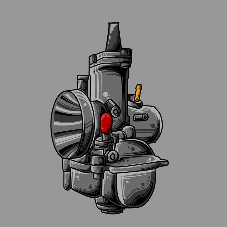 Vector de piezas de repuesto para motocicletas de carburador imagen digital