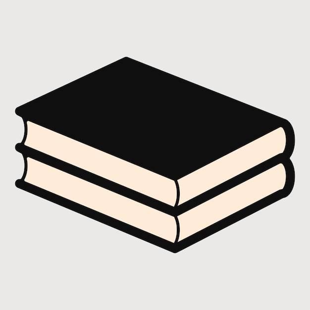 Vector de pila de libros icono negro aislado en blanco