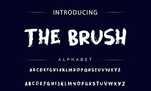 Vector pincel estilo fuente alfabeto tipografía tipografía Muestras globales