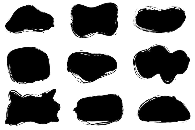 Vector de pinceladas Conjunto de cuadros de texto Colección de pinceles Elementos de diseño grunge Banderas de textura de pincels sucios Objetos pintados rectangulares