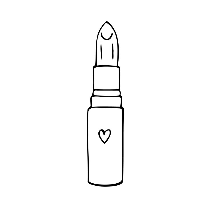Vector vector pintalabios dibujado a mano con dibujos dibujados a mano