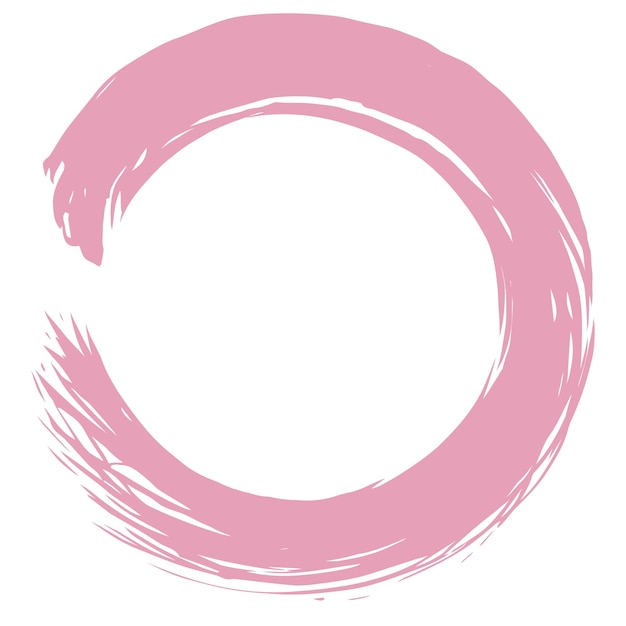 Vector vector de pintura de arte de trazo de pincel de círculo rosa zen