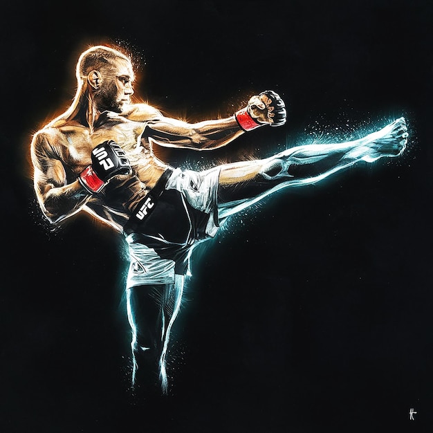 Vector una pintura de un boxeador con el número 15 en él