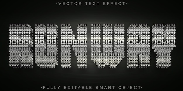 Vector de pista gris Efecto de texto de objeto inteligente totalmente editable