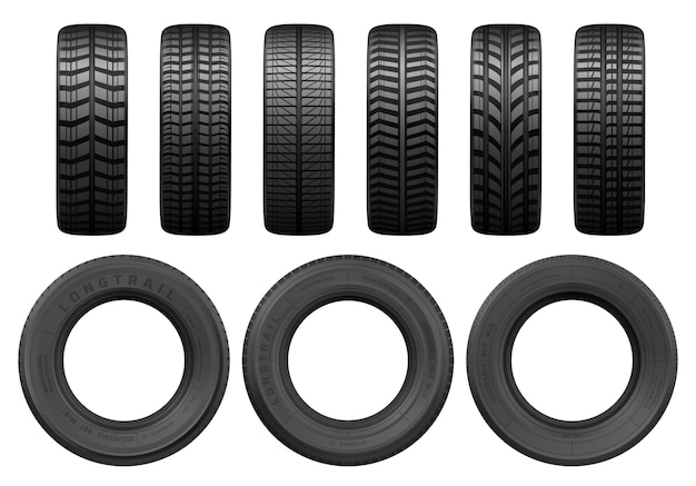 Vector de pistas de rodadura de neumáticos de coche